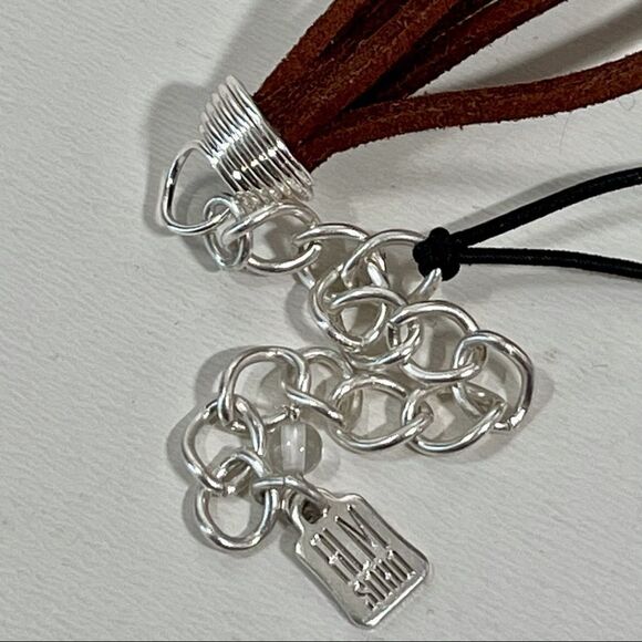 NWT Robert Lee Morris Soho Silver Brown Suede Necklace New with Tags Super Nice! - Picture 12 of 15